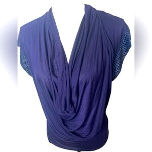 Fifi & Girls Blue Top.  Size L/XL.  Womans cross top.  New With Tag